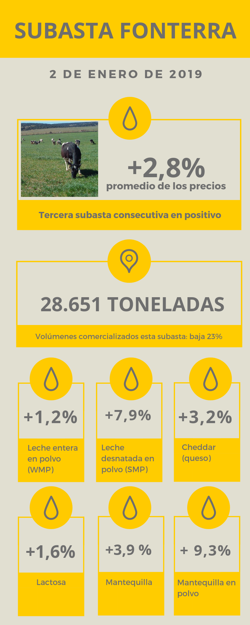 Fonterra arranca el 2019 con un ascenso del 28 en los precios1