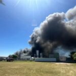 Voraz incendio destruyó gran parte de una fábrica láctea en Salliqueló