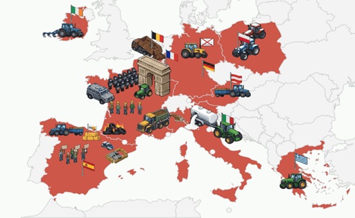 Europa vuelve al tractor y reaviva la protesta agraria