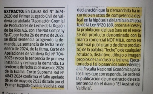 NotCo publica fallo judicial que la declara culpable de competencia desleal