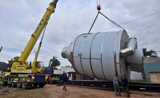 Una torre de secado de leche recorrerá 300 km en cuatro días para ampliar la capacidad industrial