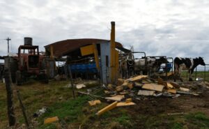 Tornado destruyó un establecimiento lechero en Santa Fe y dejó pérdidas totales