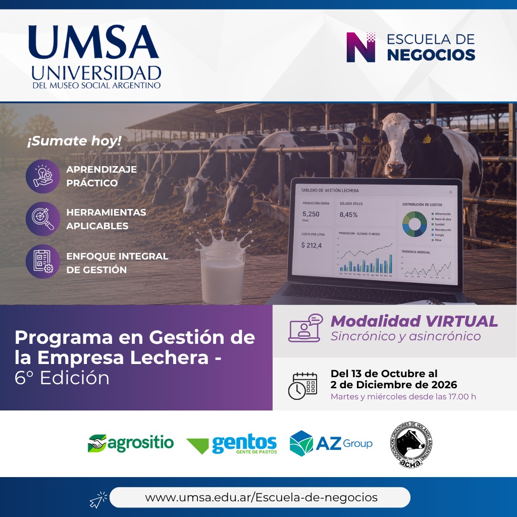 UMSA lanza la 6° edición de su Programa en Gestión de la Empresa Lechera UMSA lanza la 6° edición de su Programa en Gestión de la Empresa Lechera 2